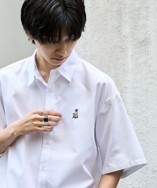 WEGO 新品 ホワイト 半袖シャツ 鬼ヶ式うら Amazon.co.jp: [ウィゴー] 半袖シャツ ドライ ポリ オープン
