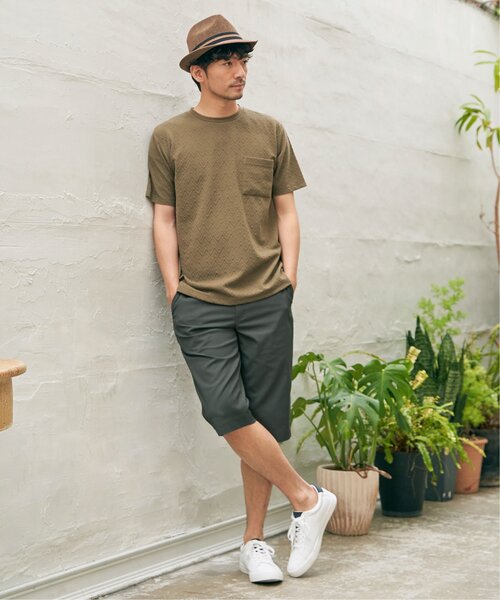 ikka パンツ 6.5分丈ドビーハーフパンツ メンズ : ZOZOTOWN