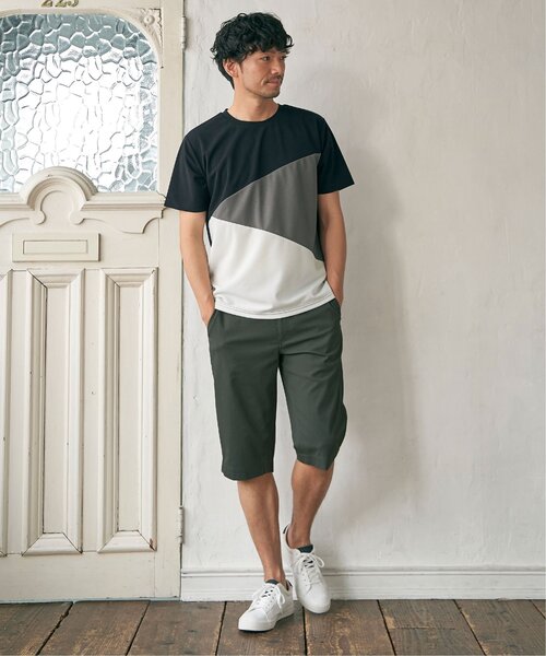 ikka パンツ 6.5分丈ドビーハーフパンツ メンズ : ZOZOTOWN