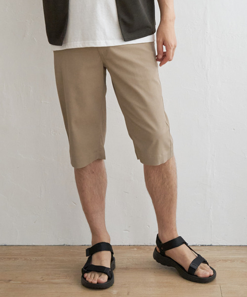 ikka パンツ 6.5分丈ドビーハーフパンツ メンズ : ZOZOTOWN