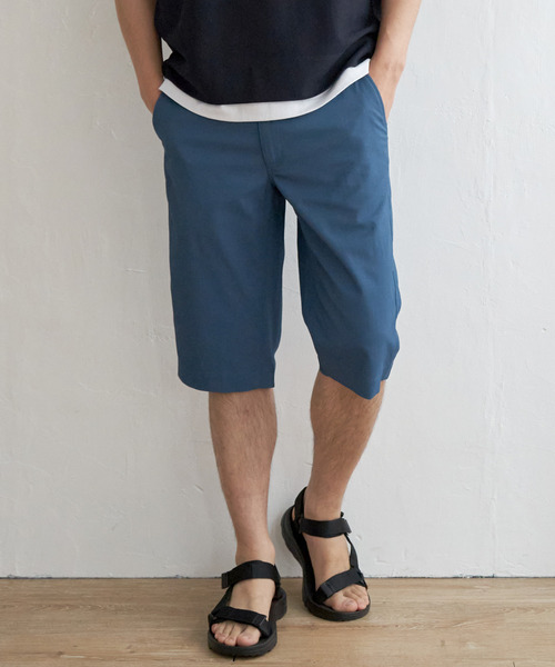 ikka パンツ 6.5分丈ドビーハーフパンツ メンズ : ZOZOTOWN