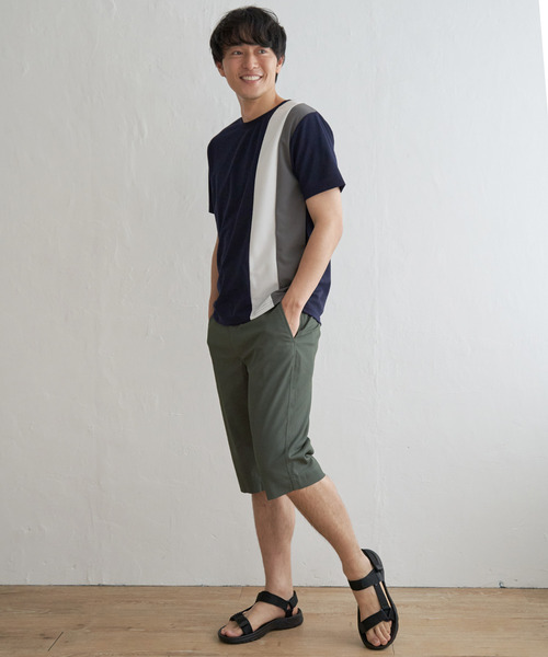 ロングスラックスショーツ ワイドハーフパンツ スラックスラット DRESS LIKE ハーフパンツ/ベージュ