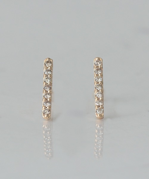 ピアス Fri K10 ライン ダイヤモンド ピアス レディース : 84328434 