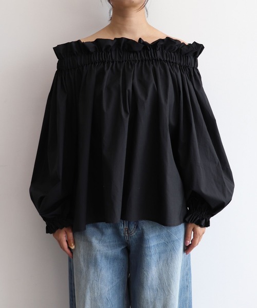BABYLONE ブラウス シャツ ギャザーオフショルブラウス