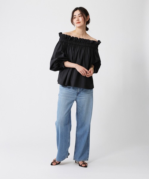 「BABYLONE」 長袖ブラウス フリー ブラック レディース BABYLONE ブラウス シャツ ギャザーオフショルブラウス