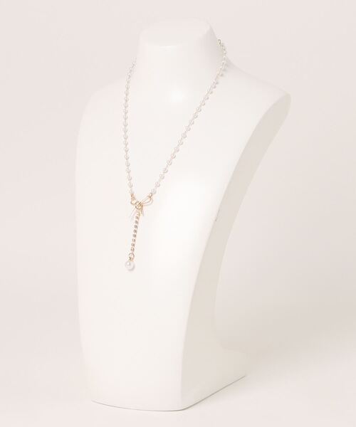 TONE SELECT GOODS ネックレス 「float」リボン モチーフ パール