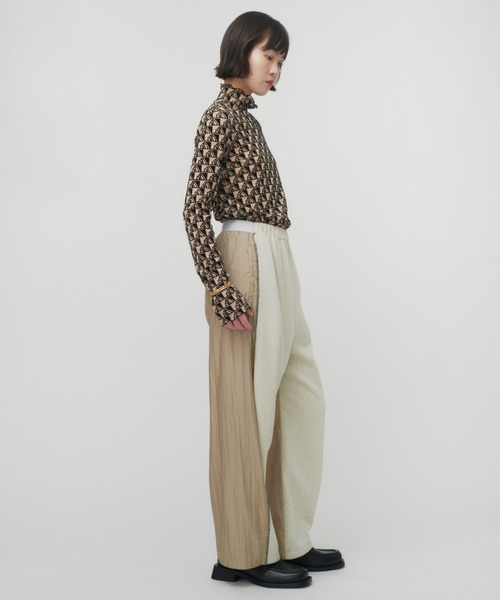 トップス SORIN Flocky Tulle Gathered Top THINGS THAT MATTER MONOGRAM FLOCKY PRINT TULLE TOPS