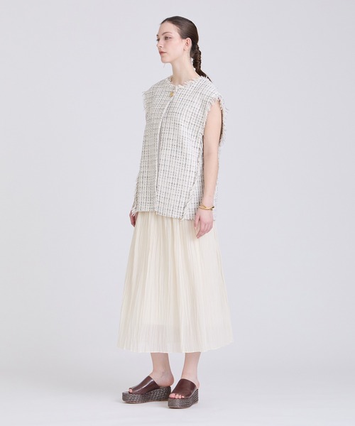 新品 HOUSE OF LOTUS コットンシフォンランダムプリーツスカート HOUSE OF LOTUS スカート コットンシフォンランダムプリーツ