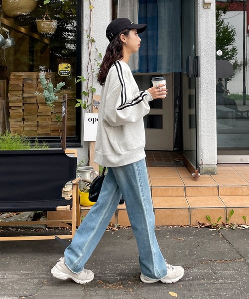トレーナー/スウェット lineheartsweattops トレーナー スウェット ハートデザインスウェットトップス レディース
