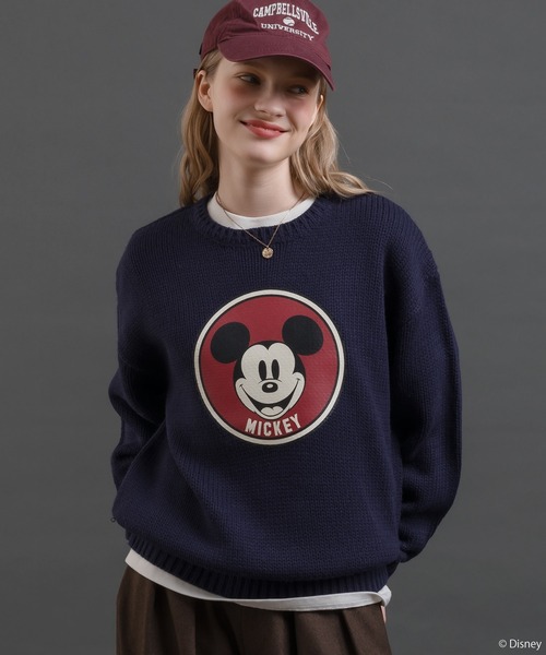 MUHET ニット 「Disney/ディズニー」ミッキーマウス/プリントニット  