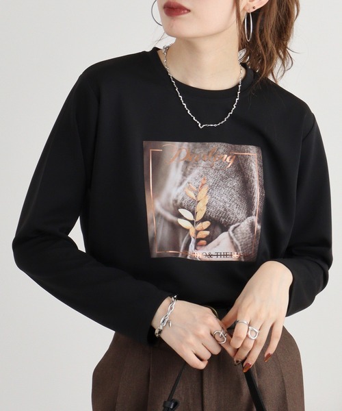 tシャツ BRODIAEA フォトプリントダンボールプルオーバー レディース