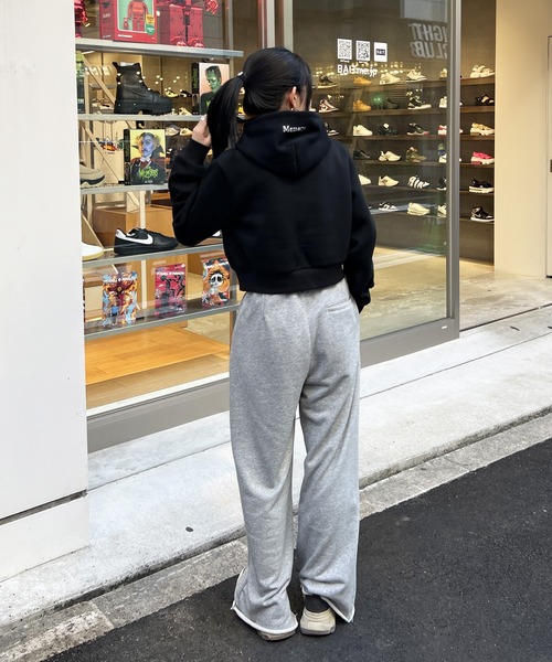 パーカー 「MEMORY」lady's メタルロゴ ボンディング ショート丈 ZIPパーカー / l Logo Bonding Short L MEMORY】lady's メタルロゴ ボンディング ショート丈 ZIP