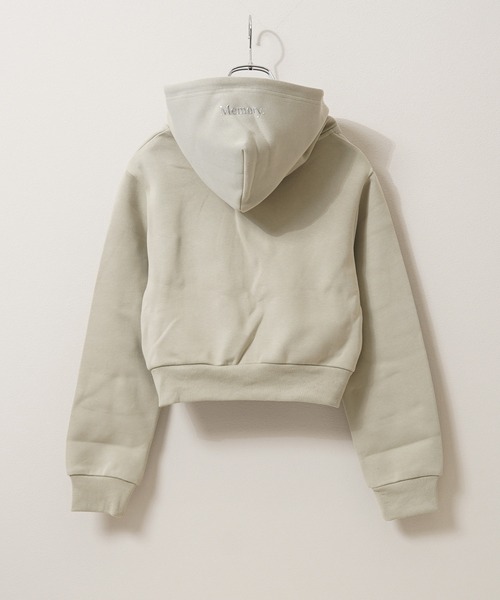 パーカー 「MEMORY」lady's メタルロゴ ボンディング ショート丈 ZIPパーカー / l Logo Bonding Short L MEMORY パーカー 「MEMORY」lady's メタルロゴ ボンディング
