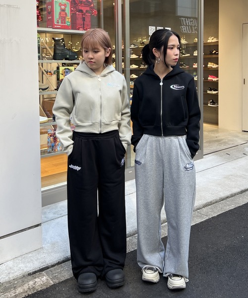 パーカー 「MEMORY」lady's メタルロゴ ボンディング ショート丈 ZIPパーカー / l Logo Bonding Short L MEMORY】lady's メタルロゴ ボンディング ショート丈 ZIP