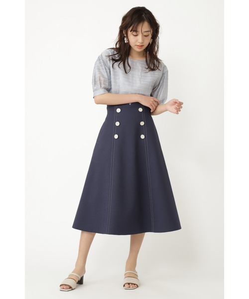 [JILL STUART] короткий рукав блуза SMALL голубой женский 