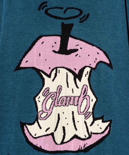 パトリックスターglamdのピンクオーバーサイズ目玉ニットセーター パトリックスターglamdのピンクオーバーサイズ目玉ニットセーター