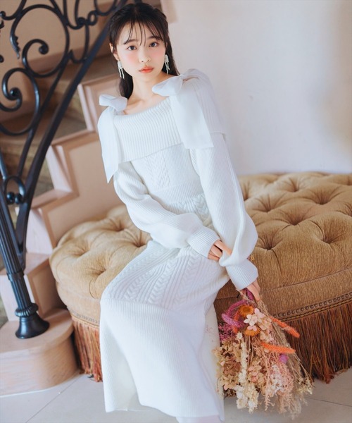 WILLSELECTION（ウィルセレクション） ワンピース 肩リボンケーブル