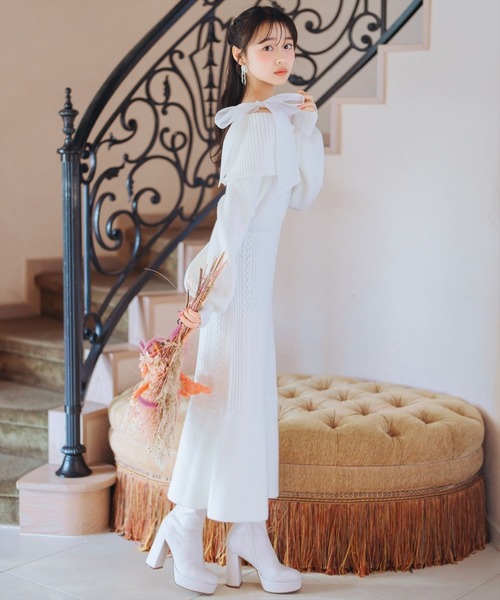 WILLSELECTION（ウィルセレクション） ワンピース 肩リボンケーブル