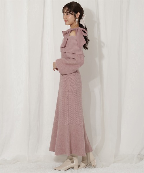 WILLSELECTION（ウィルセレクション） ワンピース 肩リボンケーブル