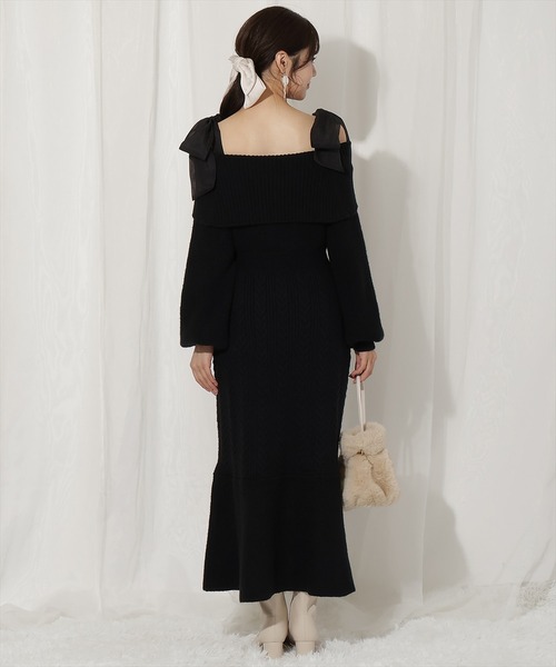 WILLSELECTION（ウィルセレクション） ワンピース 肩リボンケーブル