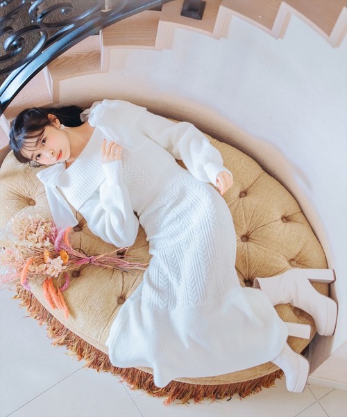 WILLSELECTION（ウィルセレクション） ワンピース 肩リボンケーブル