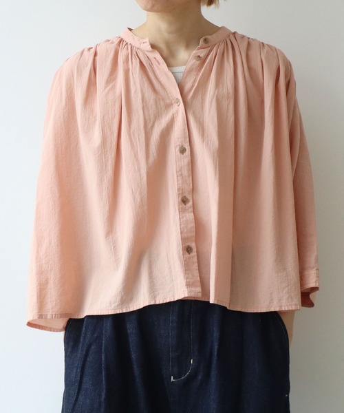 ブラウス シャツ high twist/コットン product dye  ペプラムブラウス レディース AMBIDEX Store ○high twist/コットン product dye ペプラム