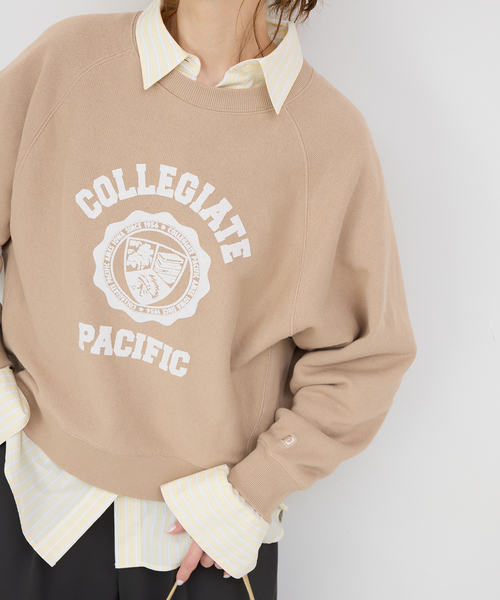 トレーナー スウェット Collegiate Pacific SLOBE別注 ショートスウェット レディース Collegiate Pacific トレーナー スウェット SLOBE別注 ショート