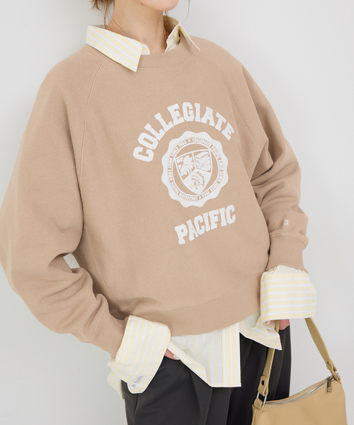 トレーナー スウェット Collegiate Pacific SLOBE別注 ショートスウェット レディース Collegiate Pacific トレーナー スウェット SLOBE別注 ショート