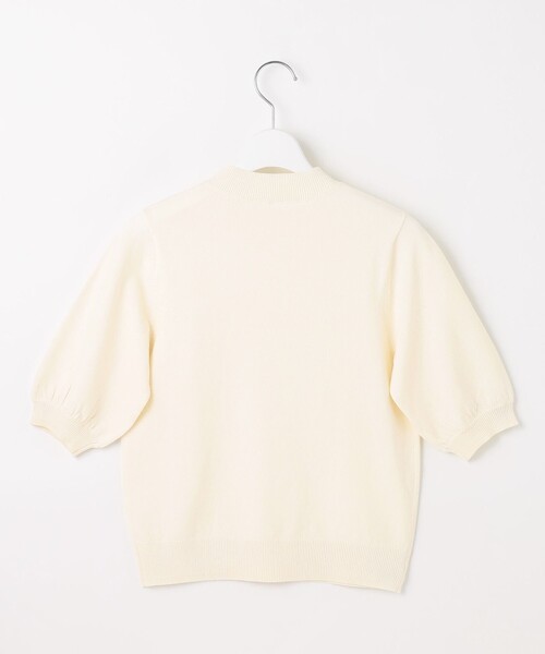 【UVカット・洗える】シャイニーハーフスリーブ ニット Feroux｜【UVカット・洗える】シャイニーハーフスリーブ ニット