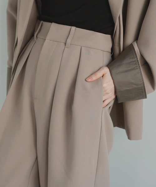 LIAN（リアン） スラックス パンツ ツータックワイドパンツ レディース