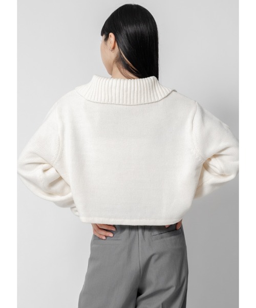 「Adoon plain」 長袖ニット FREE オフホワイト レディース_画像2