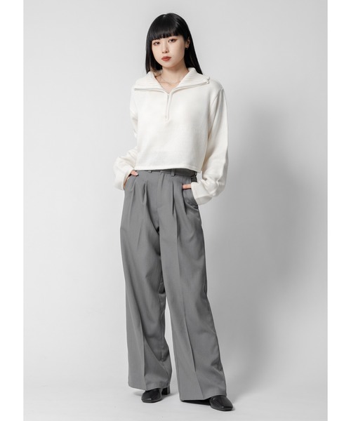 「Adoon plain」 長袖ニット FREE オフホワイト レディース_画像4