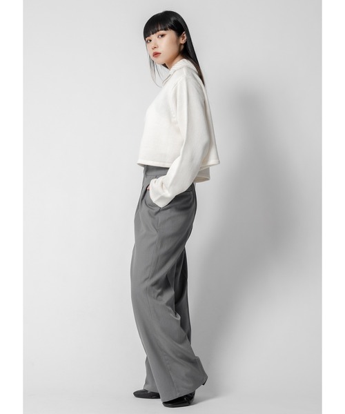 「Adoon plain」 長袖ニット FREE オフホワイト レディース_画像6