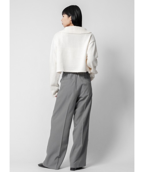 「Adoon plain」 長袖ニット FREE オフホワイト レディース_画像7