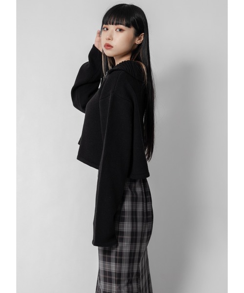 「Adoon plain」 長袖ニット FREE オフホワイト レディース_画像9