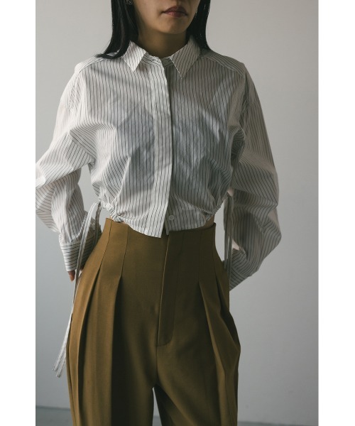 STYLEMIXER ブラウス シャツ ヘムギャザーショートシャツ 春服