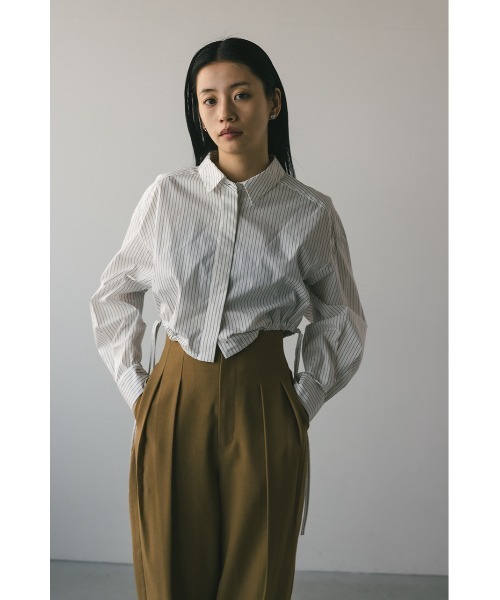 STYLEMIXER ブラウス シャツ ヘムギャザーショートシャツ 春服