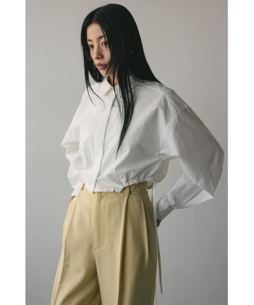 STYLEMIXER ブラウス シャツ ヘムギャザーショートシャツ 春服