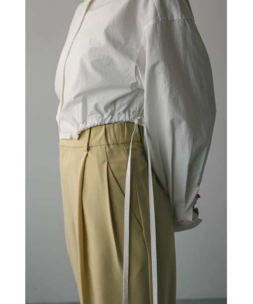 ブラウス シャツ ヘムギャザーショートシャツ 春服 レディース STYLEMIXER ブラウス シャツ ヘムギャザーショートシャツ 春服