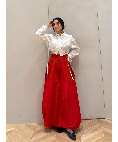 STYLEMIXER ブラウス シャツ ヘムギャザーショートシャツ 春服