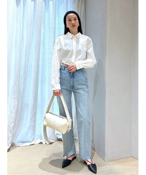 ブラウス シャツ ヘムギャザーショートシャツ 春服 レディース STYLEMIXER ブラウス シャツ ヘムギャザーショートシャツ 春服