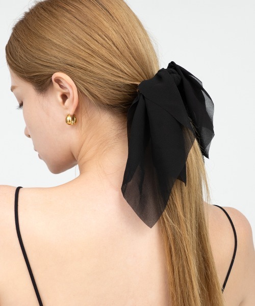 CEMO NEMO（セモネモ） ヘアクリップ シフォン ビッグリボン バレッタ