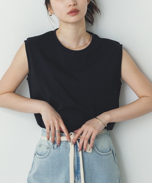 hunch（ハンチ） tシャツ ベーシックノースリーブトップス レディース