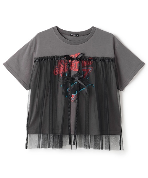 by LOVEiT tシャツ チュール付きバンドTシャツ キッズ 子供服