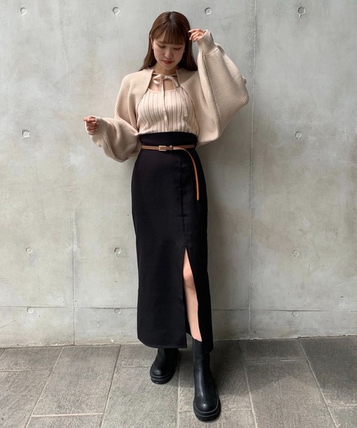 「one after another NICE CLAUP」 ニットアンサンブル FREE ブラウン レディース_画像3