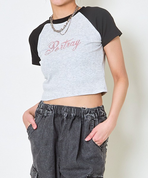 tシャツ 半袖ラインストーントップス レディース : ZOZOTOWN