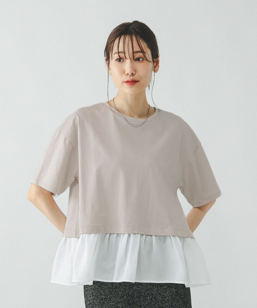 GLOBAL WORK tシャツ 快適ドッキングプルオーバー/289380