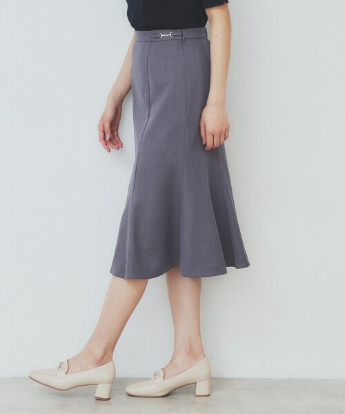 ☪️テーラーメイド☪️ インナー付フレアスカート⛳️サイズL⭐️ネイビー⭐️オクタスコート index（インデックス） スカート 麻調マーメイドフレアスカート「洗濯