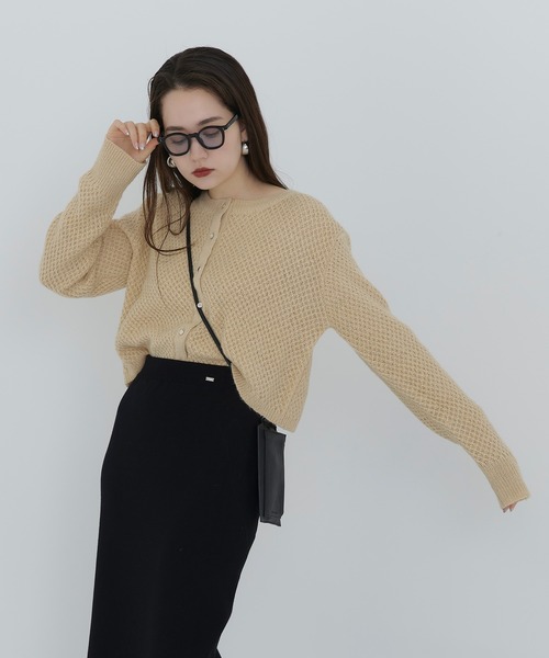 「TINA:JOJUN」 ニットカーディガン M グリーン レディース_画像3