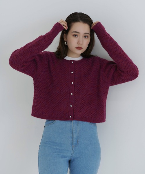 「TINA:JOJUN」 ニットカーディガン M グリーン レディース_画像9